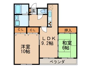 タウン唐山Ｆ棟の物件間取画像